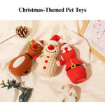 Christmas Latex Dog Toy Santa Reindeer Snowman Squeaky Play - GreenFur