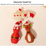 Christmas Latex Dog Toy Santa Reindeer Snowman Squeaky Play - GreenFur