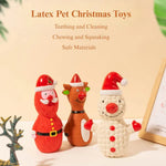 Christmas Latex Dog Toy Santa Reindeer Snowman Squeaky Play - GreenFur