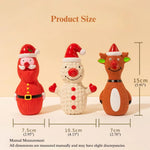 Christmas Latex Dog Toy Santa Reindeer Snowman Squeaky Play - GreenFur