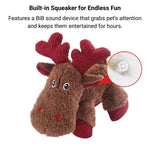 Christmas Plush Dog Toy Reindeer Design for Interactive Chewing - GreenFur