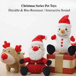 Christmas Plush Dog Toy Santa Reindeer Chew Interactive Squeaky - GreenFur