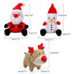 Christmas Plush Dog Toy Santa Reindeer Chew Interactive Squeaky - GreenFur