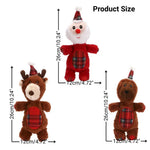 Christmas Plush Squeaky Dog Toy Set Durable Chew Toys Snowman Reindeer Lion Design - GreenFur