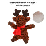 Christmas Plush Squeaky Dog Toy Set Santa Reindeer and Gingerbread Man Design - GreenFur