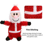 Christmas Plush Squeaky Dog Toy Set Santa Reindeer and Gingerbread Man Design - GreenFur