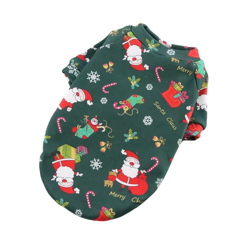 Christmas - Printed Fleece - Lined Sweatshirt for Medium to Large Dogs - GreenFur