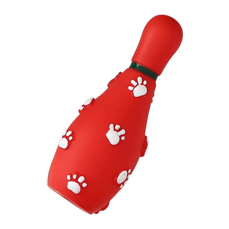 Christmas Squeaky Dog Toys Snowflake Bone and Bowling Pin - GreenFur