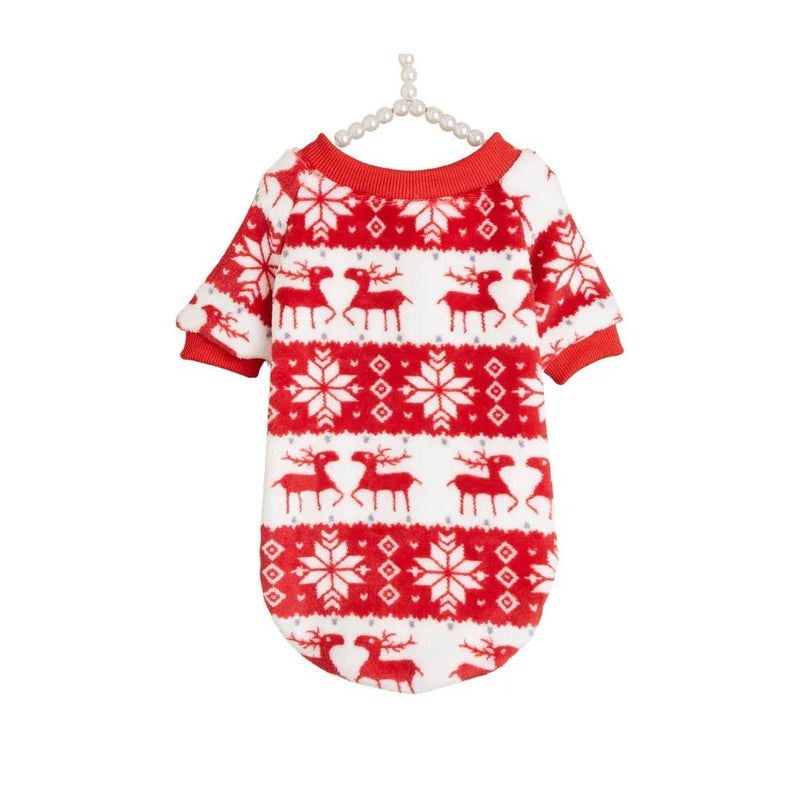 Christmas - Themed Snowflake Coral Fleece Pet Hoodie for Dogs - GreenFur
