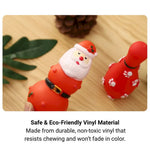 Christmas Vinyl Squeaky Dog Toy Santa and Tree - GreenFur