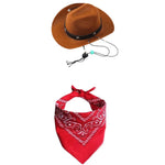 Classic Pet Cowboy Hat And Bandana Set Cat Dog Cowboy Costume - GreenFur