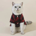 Classic Soft Plaid Clothes Cat Shirt T-Shirt - GreenFur