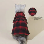 Classic Soft Plaid Clothes Cat Shirt T-Shirt - GreenFur