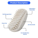 Clover Head Pet Bath Massage Brush Eco Friendly Wheat Straw Handle - GreenFur