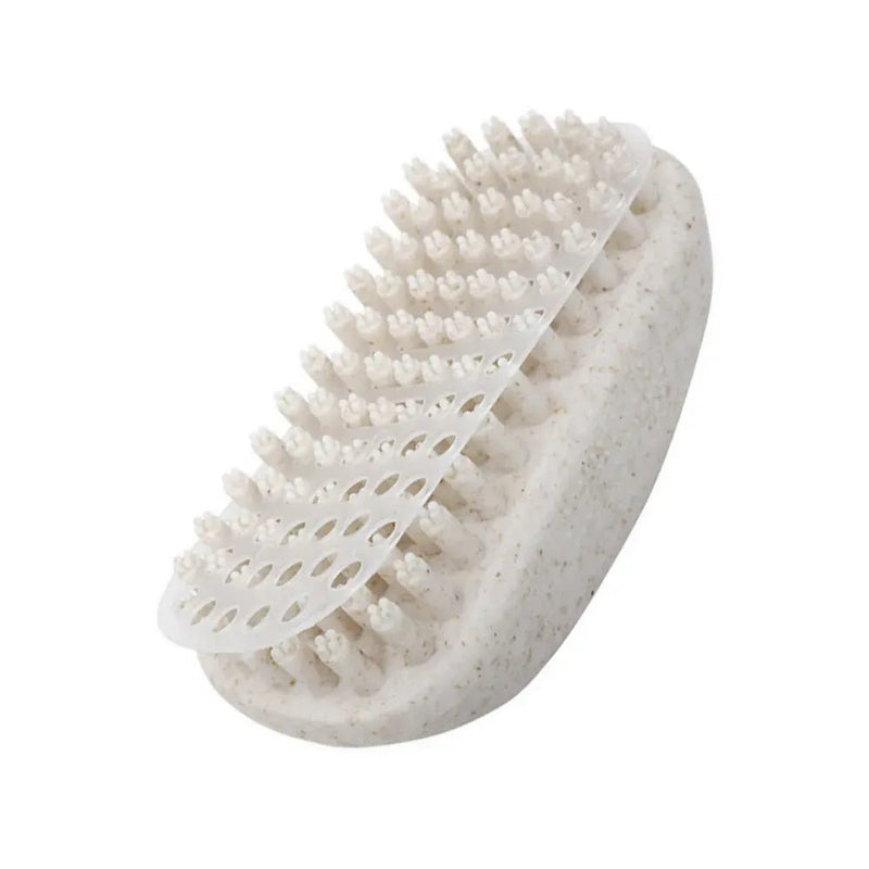 Clover Head Pet Bath Massage Brush Eco Friendly Wheat Straw Handle - GreenFur