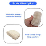 Clover Head Pet Bath Massage Brush Eco Friendly Wheat Straw Handle - GreenFur