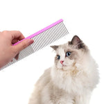 Coarse Comb Teeth Tapered Stainless Steel Finer Pins Pet Comb - GreenFur