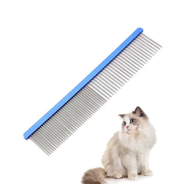 Coarse Comb Teeth Tapered Stainless Steel Finer Pins Pet Comb - GreenFur