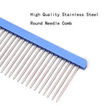 Coarse Comb Teeth Tapered Stainless Steel Finer Pins Pet Comb - GreenFur