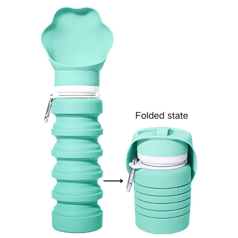 Collapsible and Foldable Portable Silicone Pet Water Bottle - GreenFur