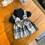 College Style Pet Dress with Large Bowknot - GreenFur