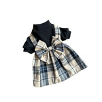 College Style Pet Dress with Large Bowknot - GreenFur