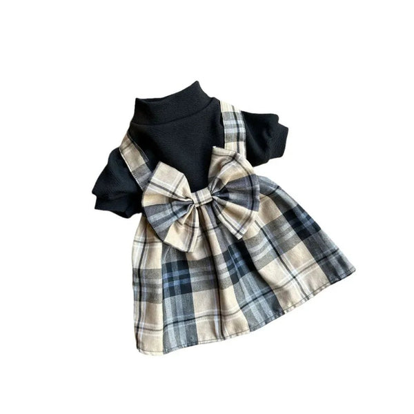 College Style Pet Dress with Large Bowknot - GreenFur