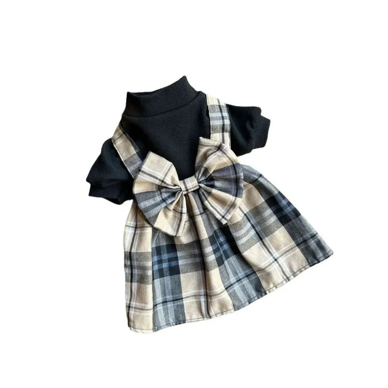 College Style Pet Dress with Large Bowknot - GreenFur
