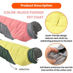 Color - Block Reflective Padded Dog Coat with Fleece Lining - GreenFur