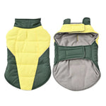 Color - Block Reflective Padded Dog Coat with Fleece Lining - GreenFur