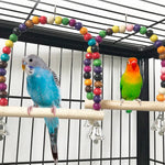 Colorful Beaded Bird Swing Toy with Bells - GreenFur