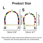 Colorful Beaded Bird Swing Toy with Bells - GreenFur