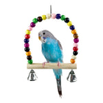 Colorful Beaded Bird Swing Toy with Bells - GreenFur