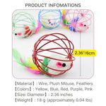 Colorful Cage Mouse Toy Ball Self Play Cat Toys - GreenFur