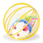 Colorful Cage Mouse Toy Ball Self Play Cat Toys - GreenFur