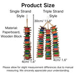 Colorful Cardboard and Wood Block String Bird Chew Toy - GreenFur