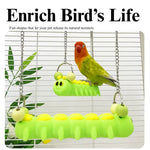 Colorful Caterpillar Parrot Swing Toy PLA Bird Perch Platform Accessory - GreenFur