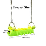 Colorful Caterpillar Parrot Swing Toy PLA Bird Perch Platform Accessory - GreenFur