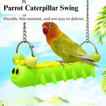 Colorful Caterpillar Parrot Swing Toy PLA Bird Perch Platform Accessory - GreenFur