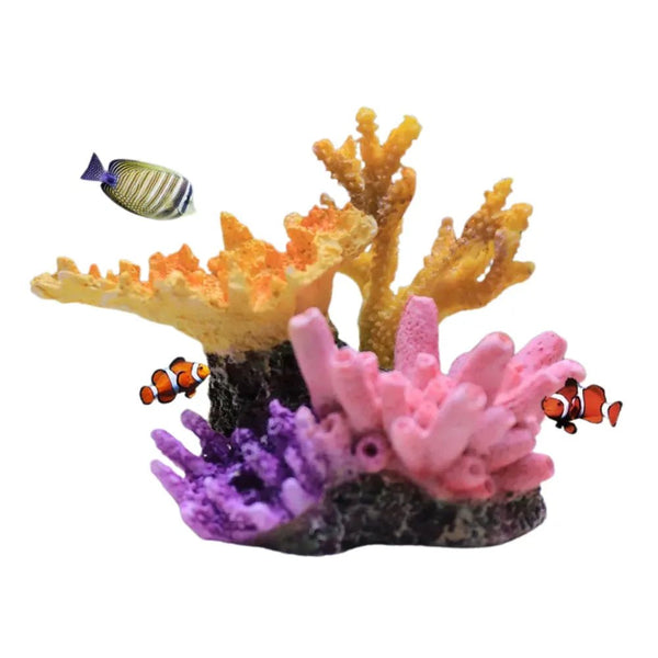 Colorful Coral Reef Resin Ornaments for Water Tank Design - GreenFur
