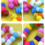 Colorful Fluffy Pom - Poms Plush Pet Collar with Bell - GreenFur