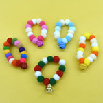 Colorful Fluffy Pom - Poms Plush Pet Collar with Bell - GreenFur