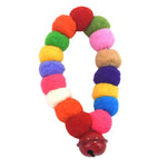 Colorful Fluffy Pom - Poms Plush Pet Collar with Bell - GreenFur