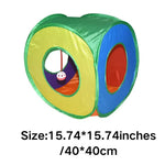 Colorful Foldable Cat Hideouts Play House Cat Tunnel with Ball - GreenFur