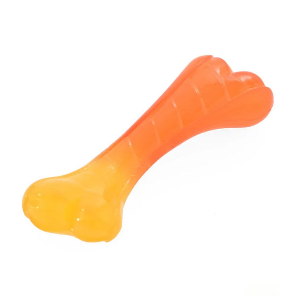 Colorful Gradient Collection Transparent Durable TPR Bone Dog Toy - GreenFur