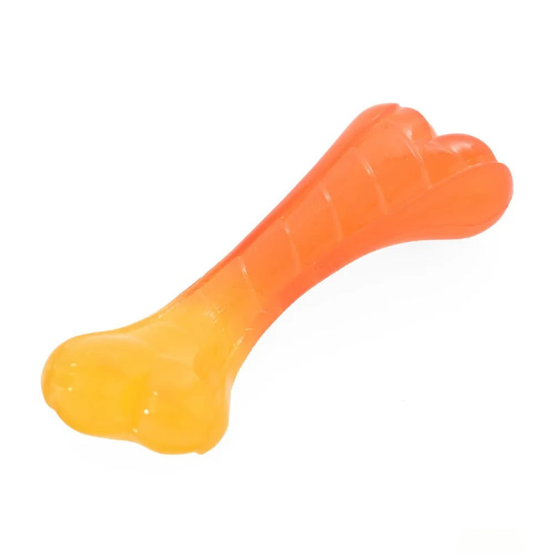 Colorful Gradient Collection Transparent Durable TPR Bone Dog Toy - GreenFur