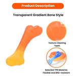 Colorful Gradient Collection Transparent Durable TPR Bone Dog Toy - GreenFur