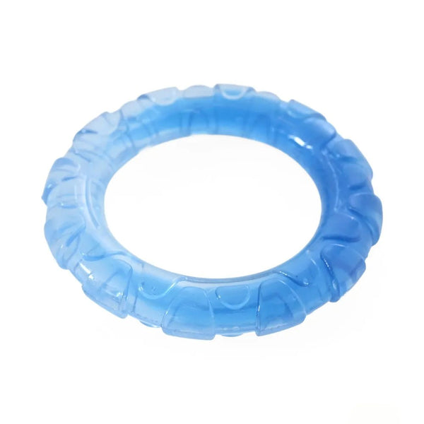 Colorful Gradient Collection Transparent Durable TPR Ring Dog Toy - GreenFur