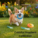 Colorful Gradient Collection Transparent Durable TPR Ring Dog Toy - GreenFur