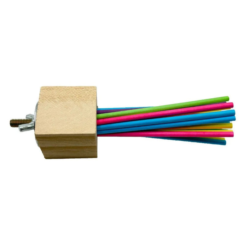 Colorful Hanging Bird Perch with Chewable Paper Sticks - GreenFur